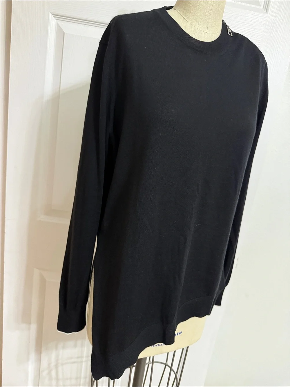Louis Vuitton Black Asymmetric Hem Long Sleeve Top